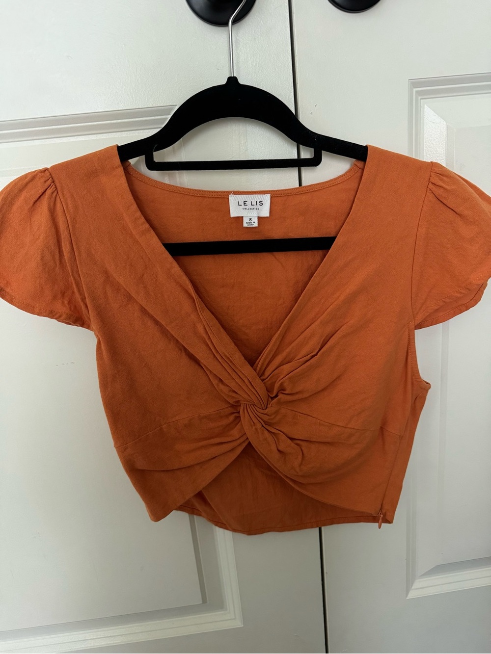 Women’s Orange Knot Crop Top